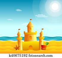 Sand castle on the beach Sand castle on the beach