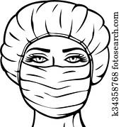 woman doctor in surgical mask woman doctor in surgical mask