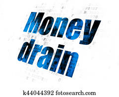 Banking concept: Money Drain on Digital background