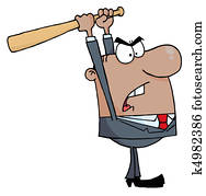 Businessman With Baseball Bat