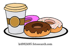 Coffee Cup With Donuts Coffee Cup With Donuts