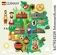 deutschland, reise, map. deutschland, reise, map.