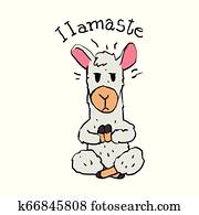 llamaste, -, מצחיק, לאמה, ציור היתולי