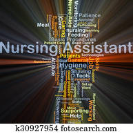 Nursing assistant background concept glowing