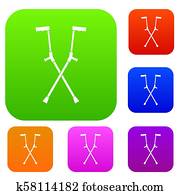 Other crutches set color collection