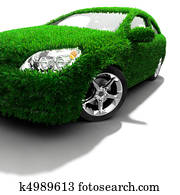 The metaphor of the green eco-friendly car