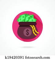 Vector Opened Money Bag Vector Opened Money Bag