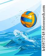 water polo ball in a swimming pool water polo ball in a swimming pool