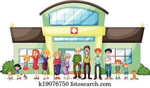 A big family outside the hospital A big family outside the hospital