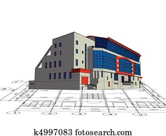 Architecture Model House On Top Of Blueprints Architecture Model House On Top Of Blueprints