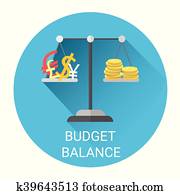 budget, gleichen skala, geschaefts, wirtschaft, symbol