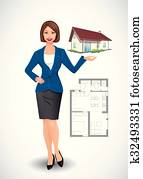 Businesswoman - real estate agent c