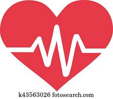 coração, com, frequência