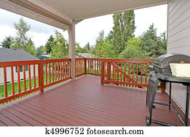 Covered deck near kitchen Covered deck near kitchen