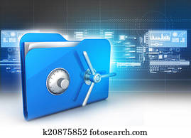 folder with safe lock folder with safe lock