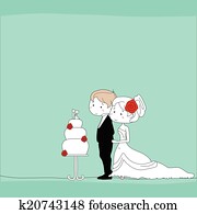 wedding couple with wedding cake background wedding couple with wedding cake background
