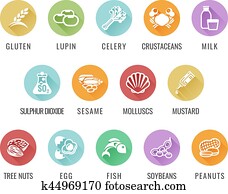 אלרגן, אוכל, אלרגיה, איקונים