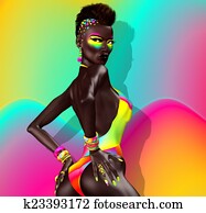 פנק, fashion,, מוהאווק, woman.