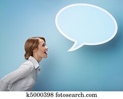 businesswoman with think balloon