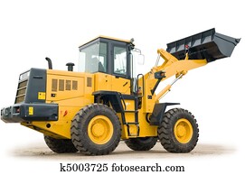 carregador roda, escavador, isolado