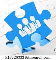 Law concept: Business People on puzzle background Law concept: Business People on puzzle background
