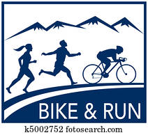 marathon runner cyclist race bike marathon runner cyclist race bike