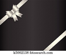 Silver gift ribbon with gift paper