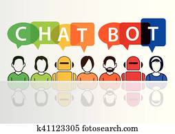 Chatbot, infographic, como, conceito, para, inteligência artificial