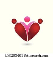 Family love heart symbol.