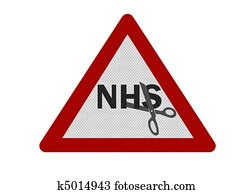 photo, réaliste, 'nhs, cuts', signe, isolé, blanc