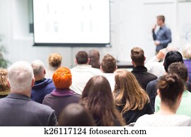 poslucháčstvo, do, ten, pokarhať, hall.