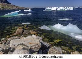 small icebergs at Fogo Island