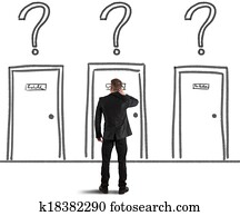 商人, 選擇, the, 權利, 門