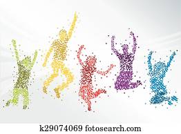 开心, 跳跃的人们