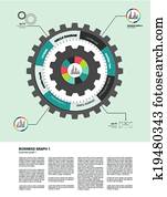 Circle flat infographic diagram. 