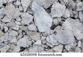 Concrete rubble - remains of destroyed wall