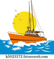 fishing boat on the ocean fishing boat on the ocean