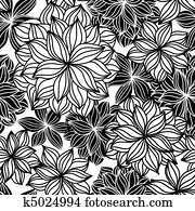 gekritzel, blumen-, seamless, muster gekritzel, blumen-, seamless, muster
