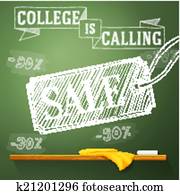 hochschule, gleichfalls, berufung, verkauf, auf, dass, tafel, mit, verschieden, percents., vektor