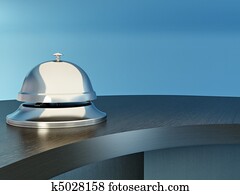 Hotel bell on the table. Reception Hotel bell on the table. Reception