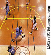 juventude, meninas, indood, basquetebol