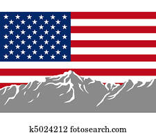Mountains with flag of USA Mountains with flag of USA