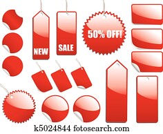 rot, verkauf, etikette