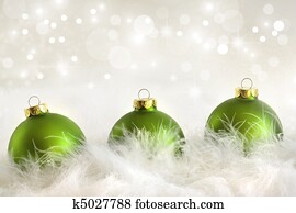 verde, natal, bolas, com, feriado, fundo