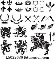 wappen, verziehrung, satz wappen, verziehrung, satz