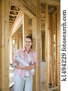 Woman on construction site.