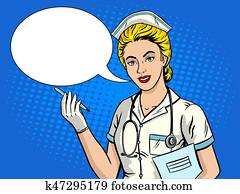 krankenschwester, platzen kunst, stil, vektor, abbildung krankenschwester, platzen kunst, stil, vektor, abbildung