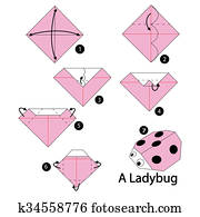 origami lady bug. origami lady bug.
