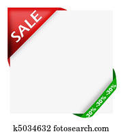 Red corner ribbon with sale sign Red corner ribbon with sale sign