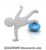 3d, איש מתאמן, שים, ב, כושר גופני, ball., שלי, הכי גדול, פילטים, *s*